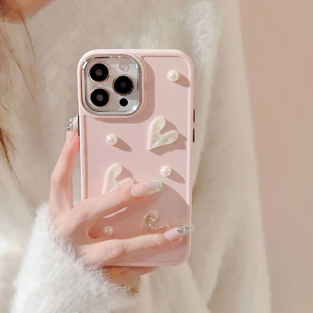 Pearl Phone Cases For Iphone X 7 8 10 11 12 13 14 15 Max Pro Plus Soft Love Heart Case Sjk177 Laudtec factory