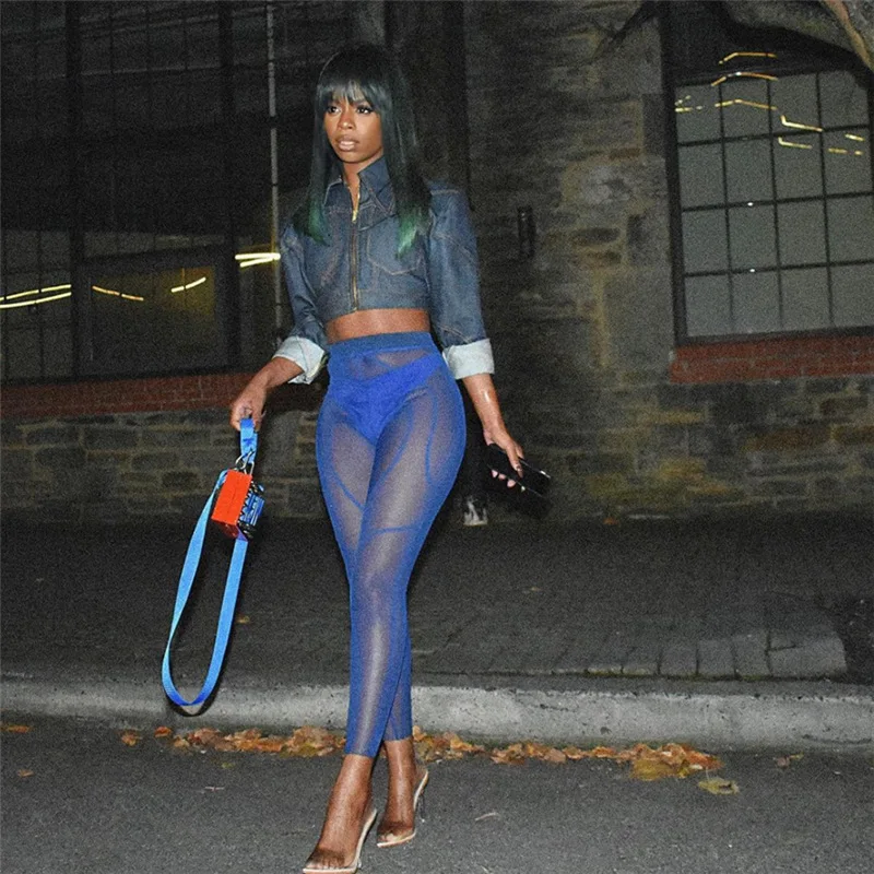 Mesh See Through Pants Women 2021 Hot 