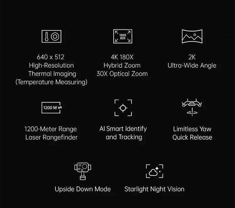 Original ZT30 4K AI 180 Times Four-light Pod Hybrid Dimming Wide-angle Gimbal Surveying and Mapping factory