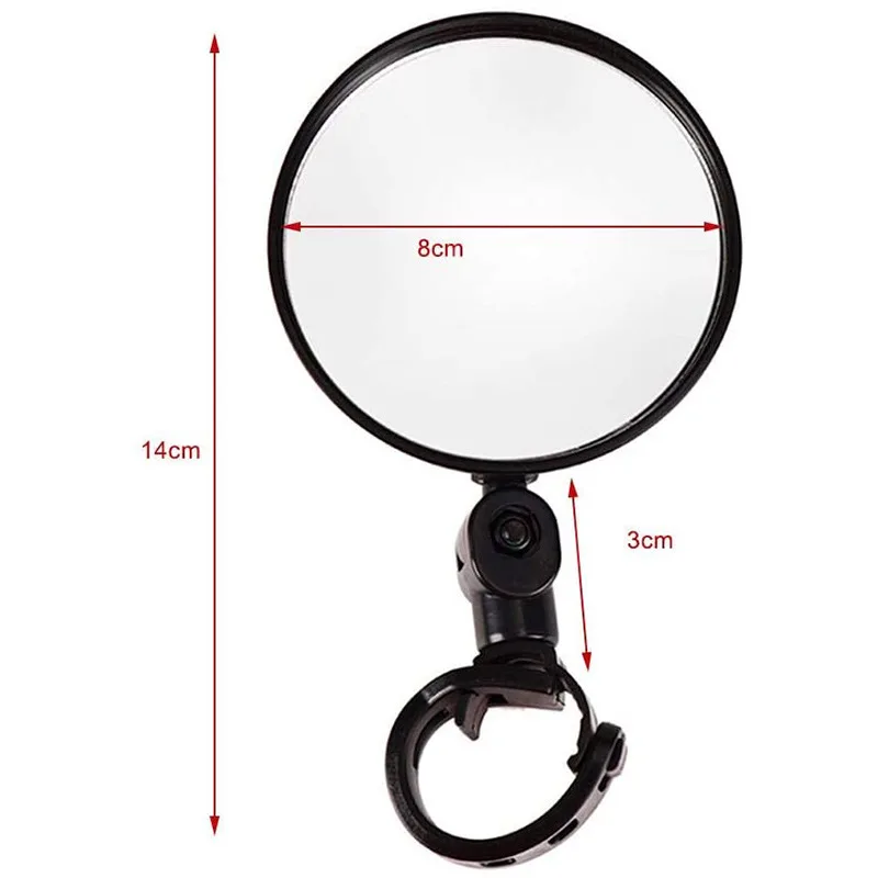 Jetshark Bicycle Mirror Handlebar Rearview Mirror Wide Angle 360 Degree Rotate Mountain Bike