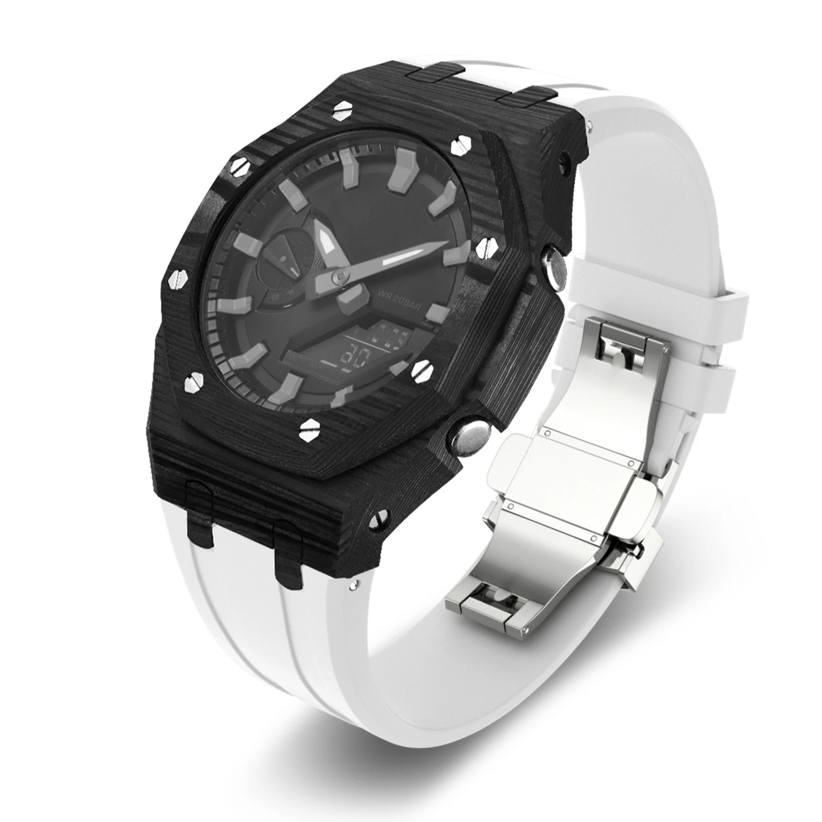 Carbon Fiber Watch Case 4th Mod Kit For G Shock Case Cover Rubber Band