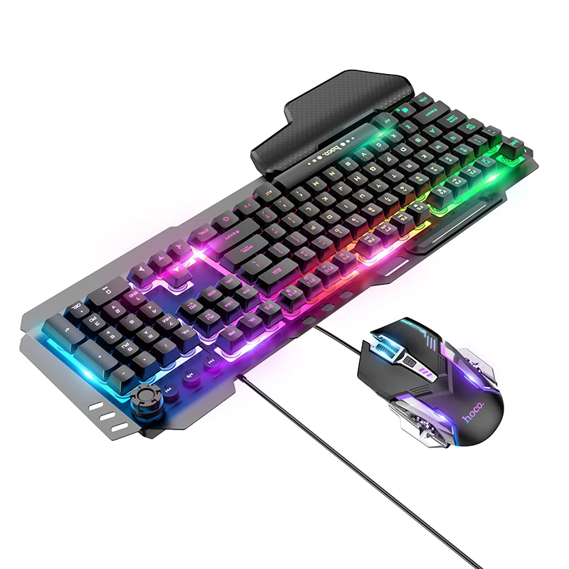Hoco GM12 Wired Gaming Keyboard Mouse Combo LED RGB Backlit Gaming Keyboard with Gaming Mouse
