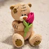 Orso di fiori marrone chiaro