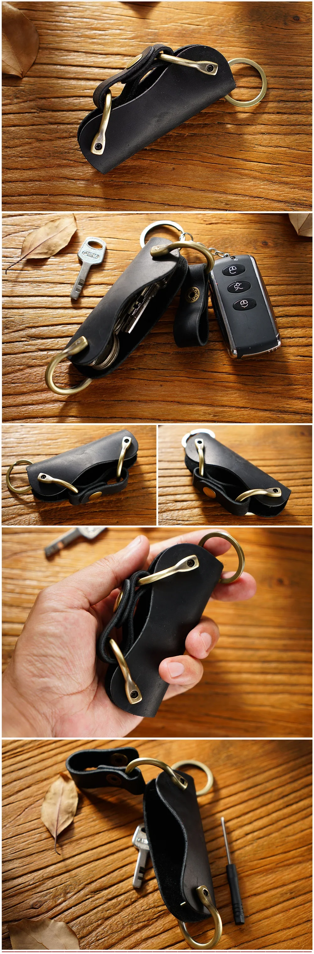 Echtlederen sleuteletui met sleutelorganizer sleutelhanger_voghion.com
