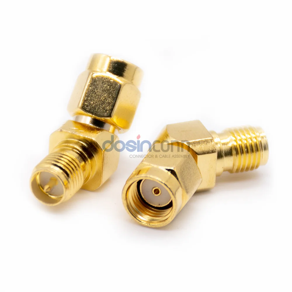 45 градусов 50 Ом позолоченный RP SMA штекер к Женский