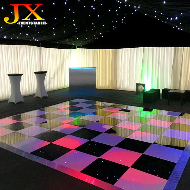 Wholesale High Glossy Interlocking Black And White Dance Floor Panel