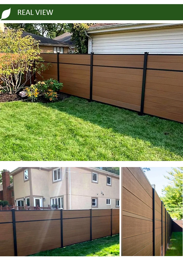 Antifading No Formaldehyde Wood Plastic Composite Fence Wpc Fencing Trellis Gates Pickets