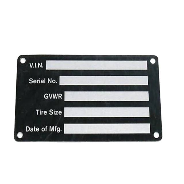Blank Trailer VIN ID Plate Data VIN Serial ID TAG Plate Data Blank CAR ...