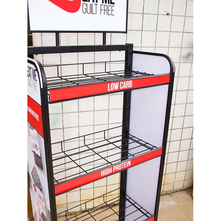 Store Instant Puffed Food Display Shelf Metal Wire Mesh Cookies and Silk Pastry Display Stand Rack
