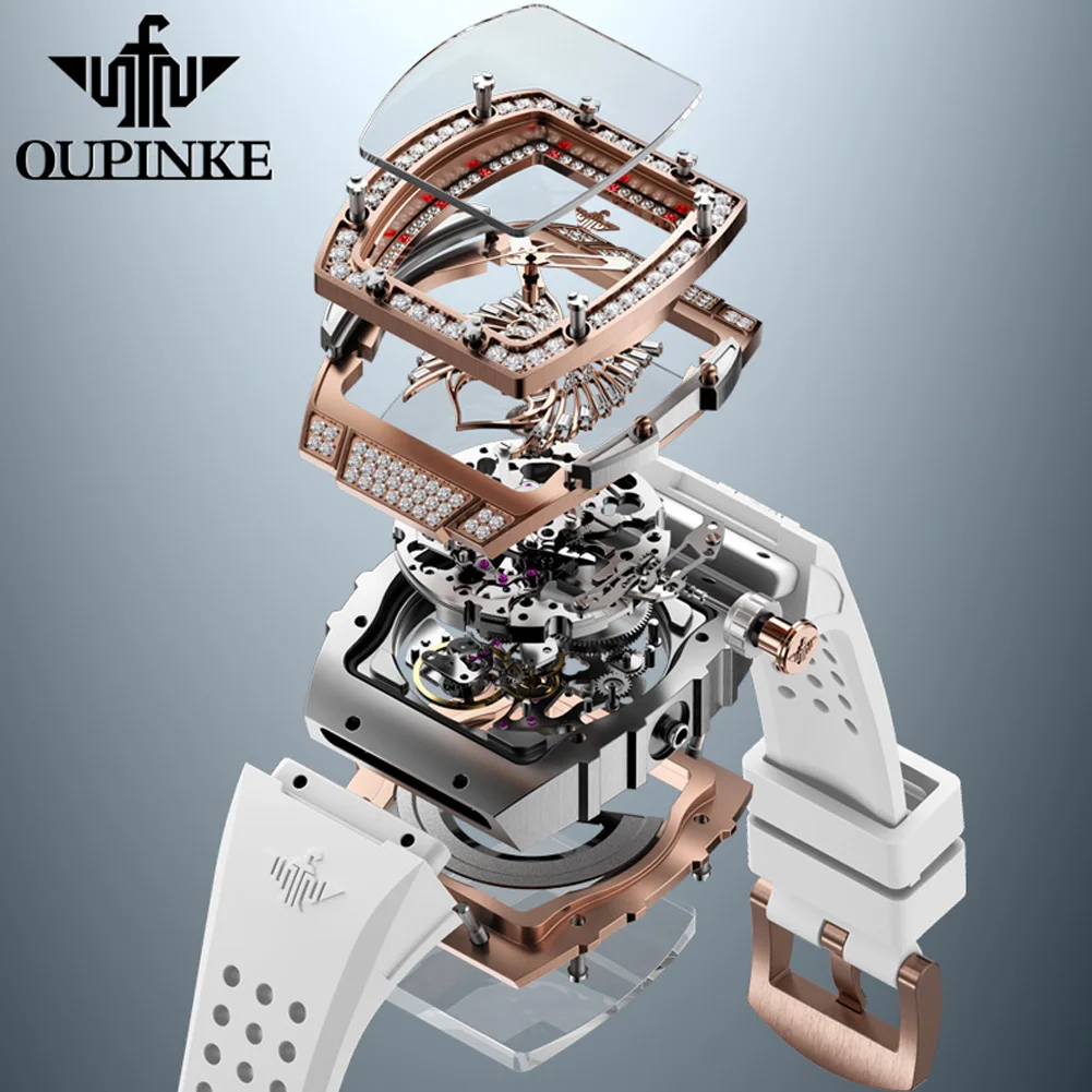ロミオ OUPINKE 3225 Top Luxury Brand Mechanical Women Watch Love