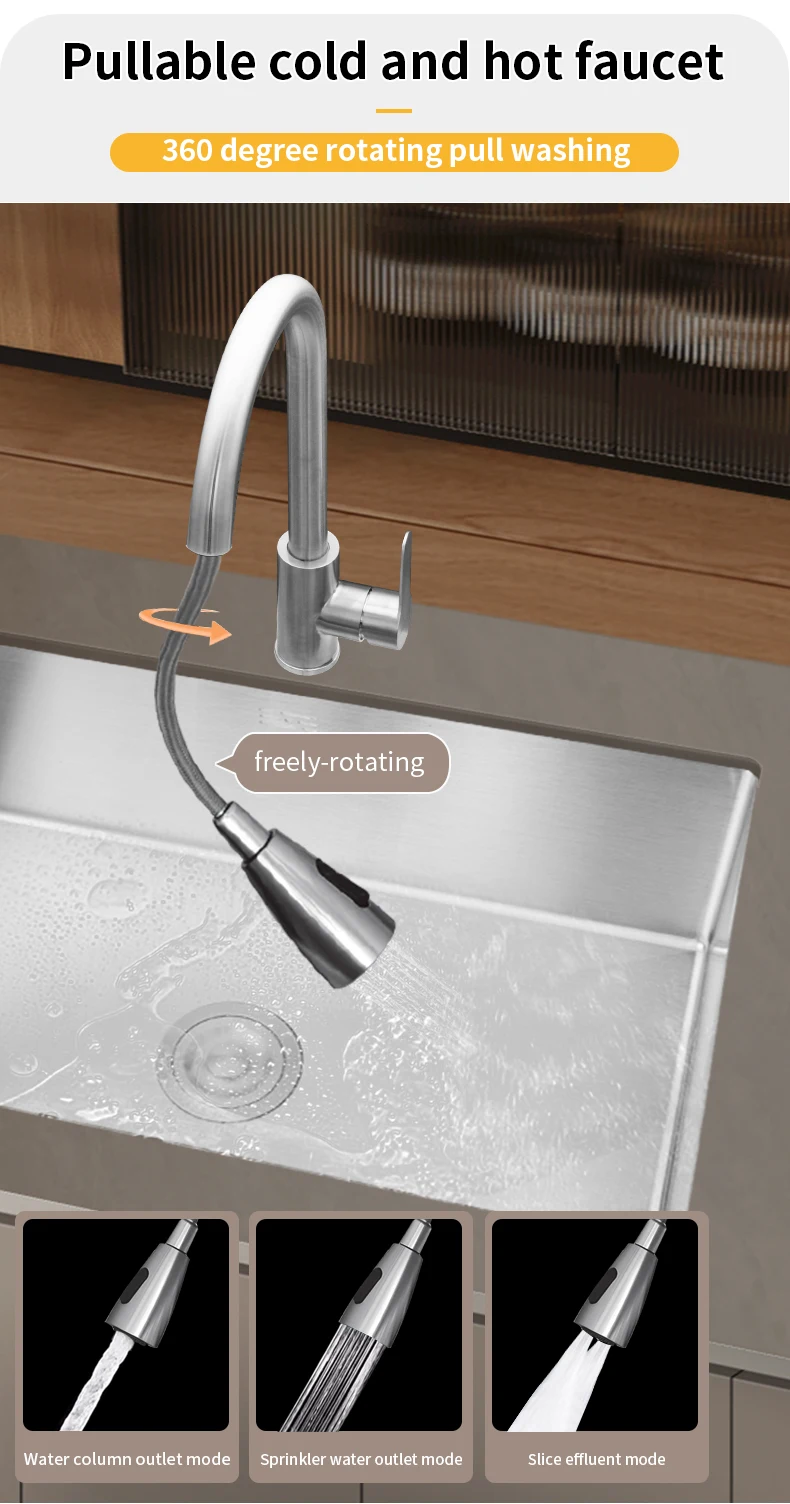 Sus304 Stainless Steel Washing Basin Wire Drawing Manual Sink Under The ...