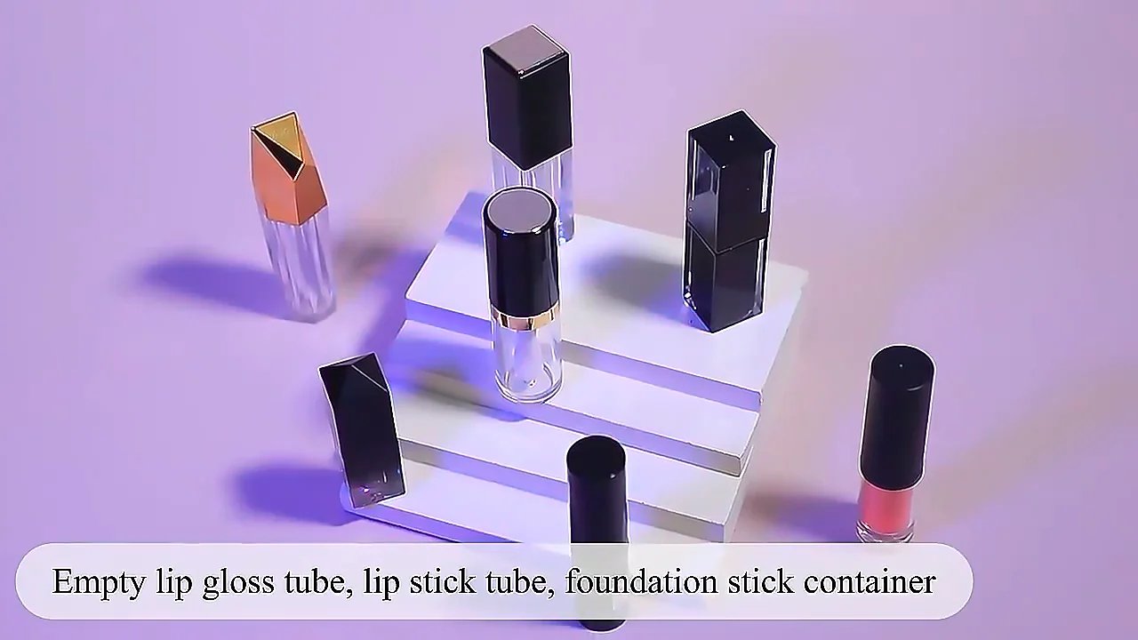 Luxury Lip Gloss Container Empty Unique Silver Lipgloss Tube Flat Lip