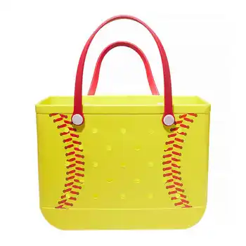 2025 Women's Fashion Summer Beach Shopping Tote Waterproof EVA Silicone Jelly Handbag with Soft Print