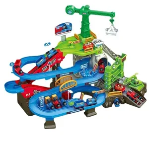 EPT Train Race Track Children Educational Space Adventure Set Inertial Car Sliding Boys and Girls Track Parking Lot Toys