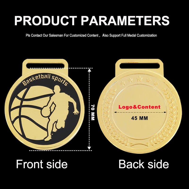 Custom Gold Silver and Bronze Blank Sport Metal Medal Football Basketball Badminton Volleyball Medals factory