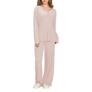 Manufacturer Loungwear Women's Sleepwear Set Bamboo Viscose Pajamas Ladies Custom Pjs Pyjamas Soft Lounge Set