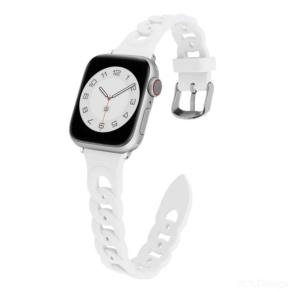 correa de silicona para apple watch banda 44mm 40mm 45mm 42mm 38mm 49mm  accesorios hueco pulsera iwatch serie 6 5 3 se 7 8