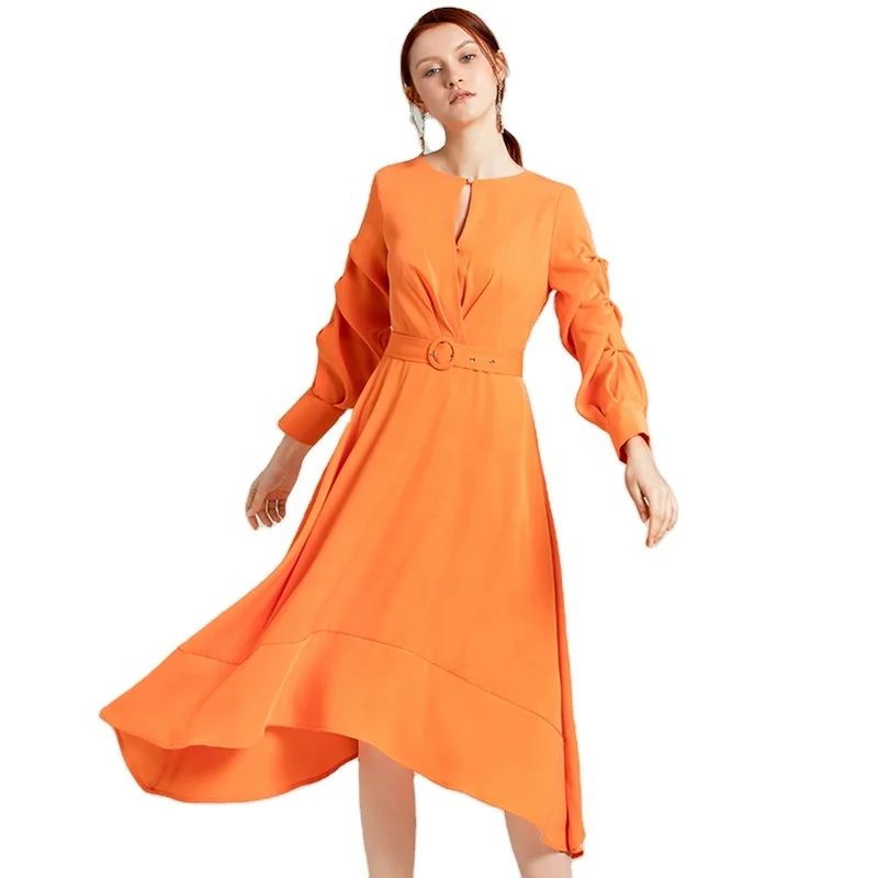 orange autumn dress