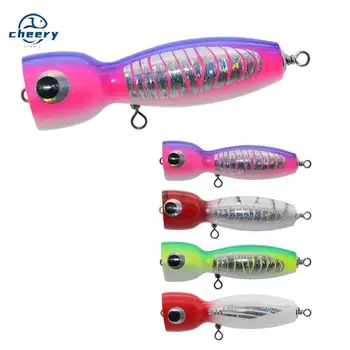CHEERY 17cm 80g High Quality OEM 4 Colors Artificial Wood Popper Topwater Lure for Bass & Saltwater Fish Lake Fishing – Popper – view 2