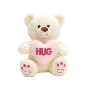 Cute Teddy Bear with Heart Valentine's Day Gift Stuffed Animal Toy PP Cotton Filled Plush Toy