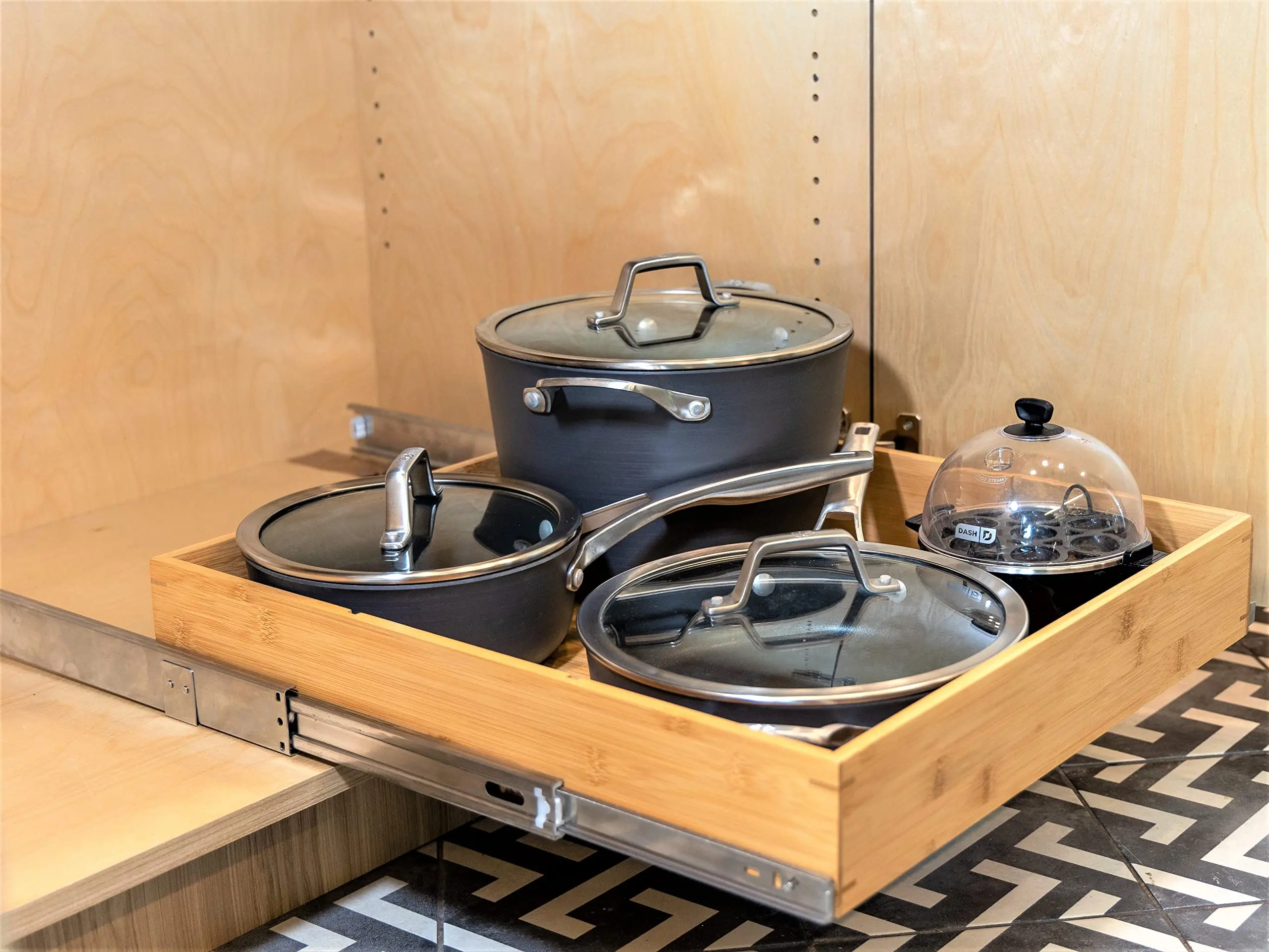 Bambus Gleit schrank Schrank Regal Holz Lager regal Organisation Ausziehen  Schrank Schublade Organizer Heraus schieben Gewrz regal Container