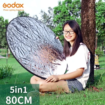 Godox 32" 80cm 5 in 1 Silver Gold Portable Collapsible Light Round Photography Photo Reflector for Studio detail image