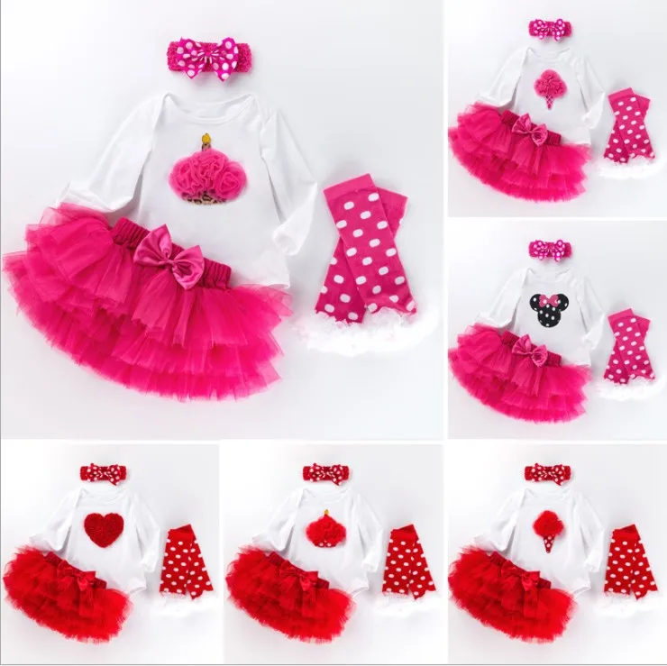 Милое Платье-пачка для маленьких девочек LSF24, комбинезон для малышей, Детский комбинезон с оборками, наряды, одежда для маленьких девочек, 4 шт. в комплекте