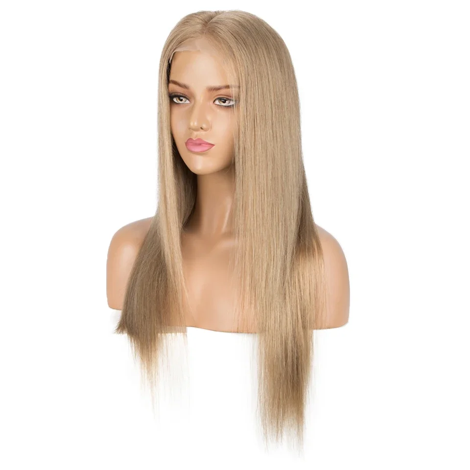 Glatte menschliche Haare blonde Lace Front Perücke gerade Bob Verschluss Gold brasilianische Highlight Cosplay Perücken_voghion.com
