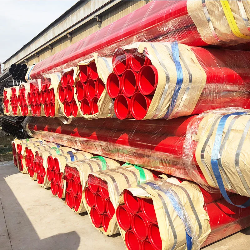 Astm A795 Sch10 Certificate Erw Carbon Red Painted 4'' Grooved Ends Fm