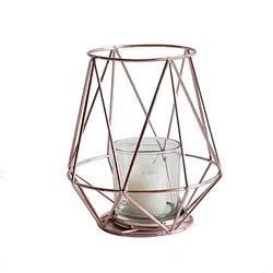 home decor Wholesale Custom pillar metal candle holder gold wedding candle holder
