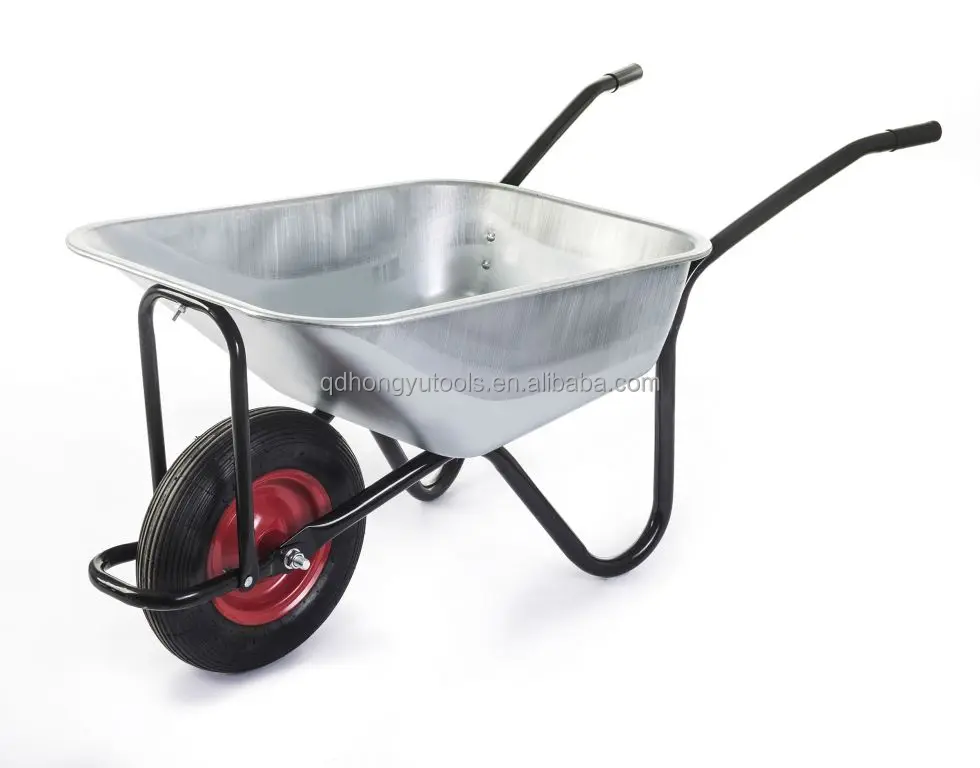 Heavy Duty Wheelbarrow 100l Litre Galvanized Steel Garden Wheel Barrow ...