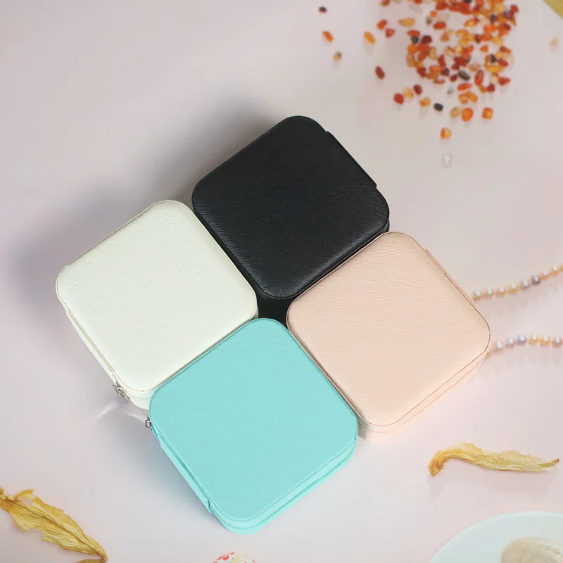 Mini Jewelry Box small pu Necklace Earrings Stud Ring Jewelry box Portable jewelry box manufacture