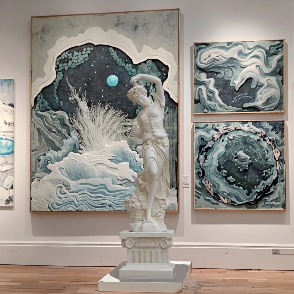 product life sized fiberglass  resin abstract sculptures of ladies in the four seasons-4