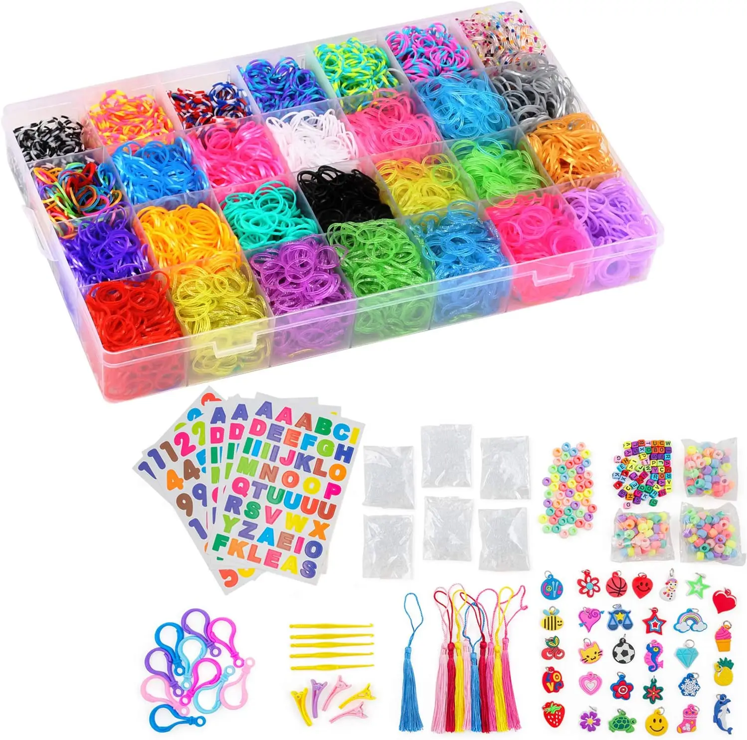 6000pcs Rubber Bands Loom Kit Kids Art Crafts Diy Toys Bracelet Making ...