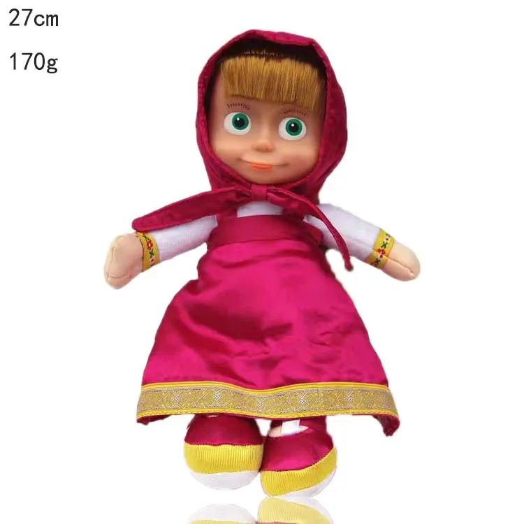 Factory Hot Sales Classic Early Education Anime Doll Masha Girl With Misha Bear Plush Toy With 