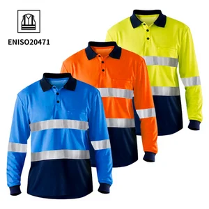 Cotton Polyester Security Safety Welding Industrial Construction Workwear High Visibility Uniform American Hi Vis Work Shirt