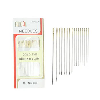 16 Piece Sewing Needle Silver Stitching Needles Household Darning Needle Hand Sewing for DIY Needlework Supplies 4 Sizes