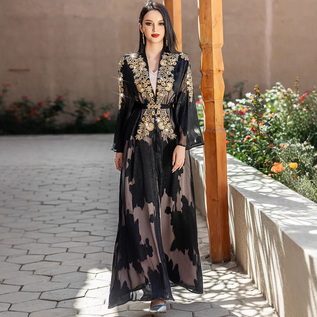 chinese dress ladies Sweetheart Neck Black Prom Dress with Gold Lace, Black Gold Lace Forma   jbydress
