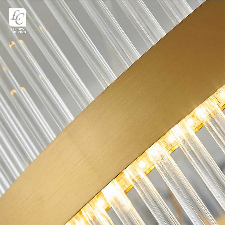 P0016 Good Quality Vintage Style Dinning Room Decoration Glass Gold Led Pendant Light