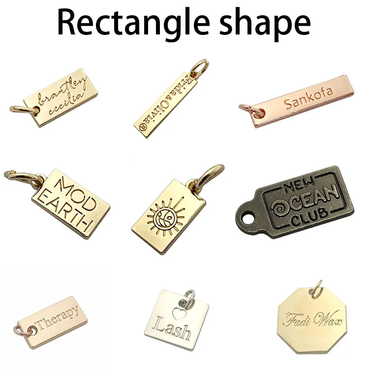Brand Name Stamping Custom Silver Printed logo Jewelry Tags for Necklace