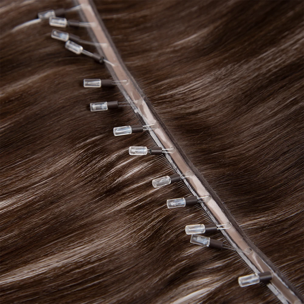 Microbead Hair Extension - Chestnut Brown Balayage | Human Hair