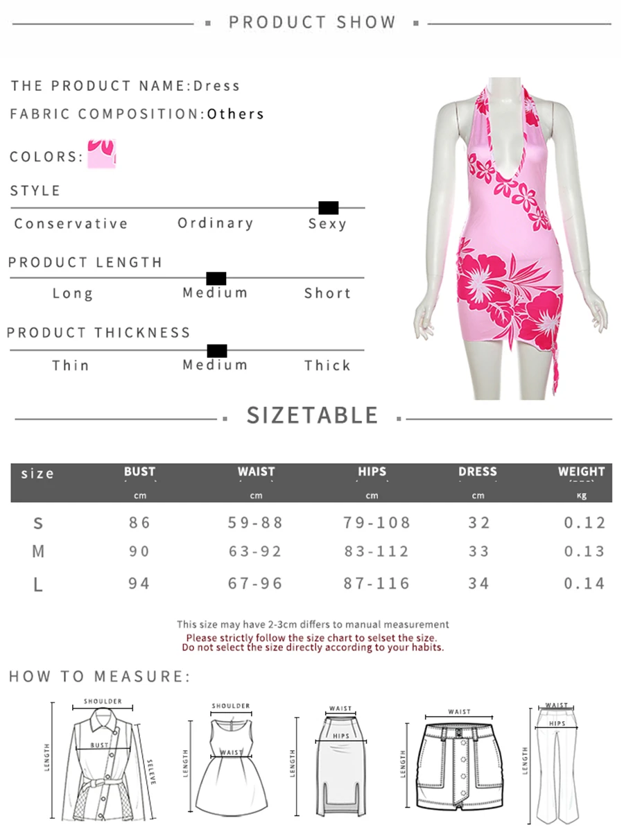Kliou K23d32537 Summer Halter Bodycon Mini Dress Floral Print Slim ...
