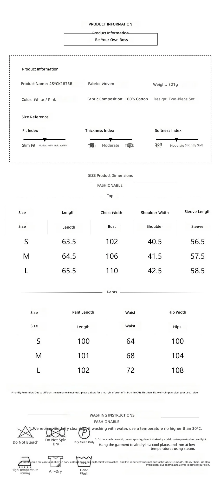 Women's Cotton Pajama Set Heart Print Breathable Long Sleeve Shirt Full Length Pants Turn-Down Collar Spring Sleepwear — detail