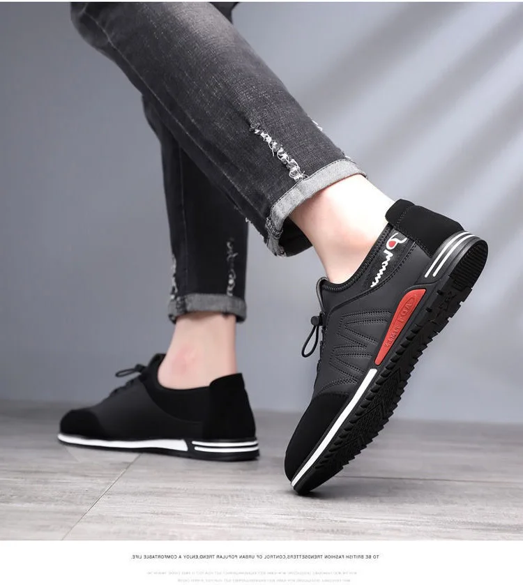 Hot 2023 Men's Sports Casual Leather Shoes Korean Version Comfortable ...