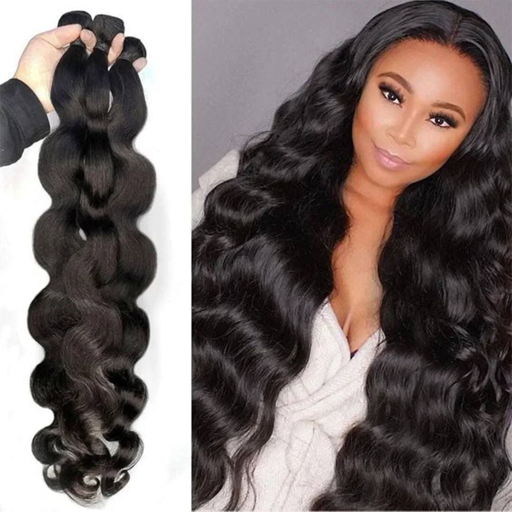 Extensões de cabelo humano body wave tecido brasileiro remy_voghion.com