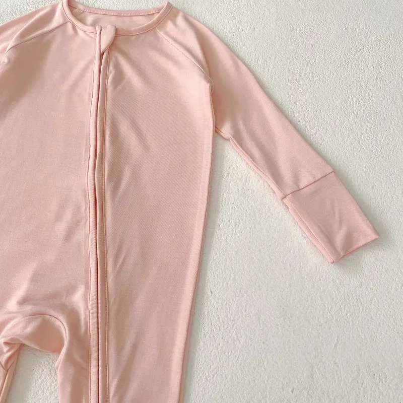 Bamboo Newborn Baby Clothes Zipper Pajamas Suit Set Soft Baby Jumpsuit
