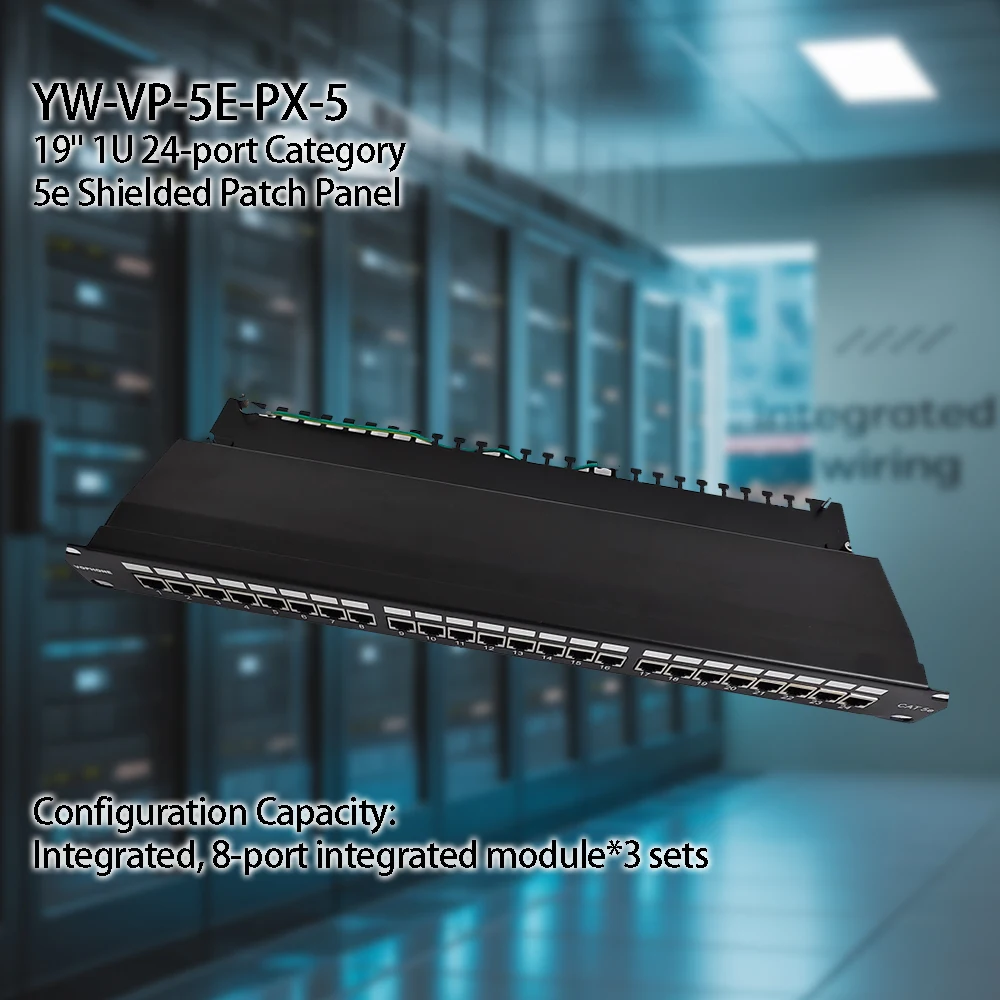 Factory Wholesale Manufacture Price High Density19" 1U 24-port Category 5e Shielded Patch Panel for Server Racks details