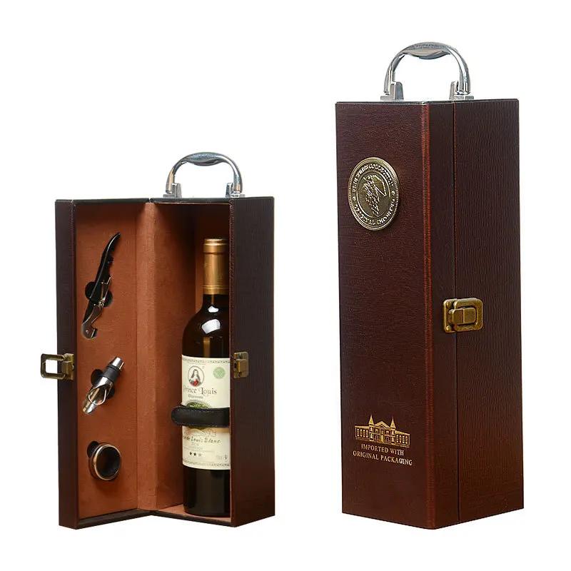 Luxury Premium Gift Set Wine Bottle Glass Packaging Box Portable