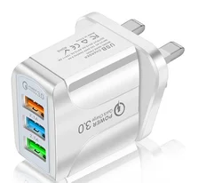 12 Вт Быстрая зарядка QC3.0 мульти 3 порта USB зарядное устройство Черный адаптер