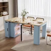 Grey-Blue + Natural + Glass + MDF + Particle Board + Steel